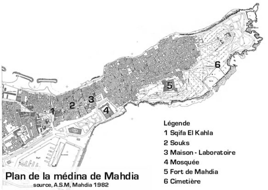 Les principaux monuments : plan A.S.M. Mahdia